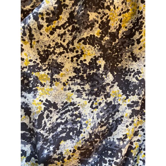 Parker Silk Racerback Sleeveless Mini Dress Gray Yellow Medium - Picture 9 of 9